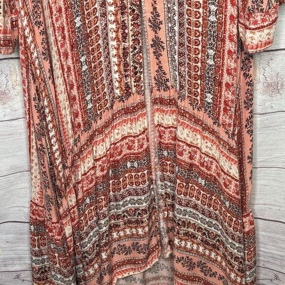 Miss Me Long Vintage Style Pattern Duster Maxi Boho Kimono Size Medium - Picture 9 of 11